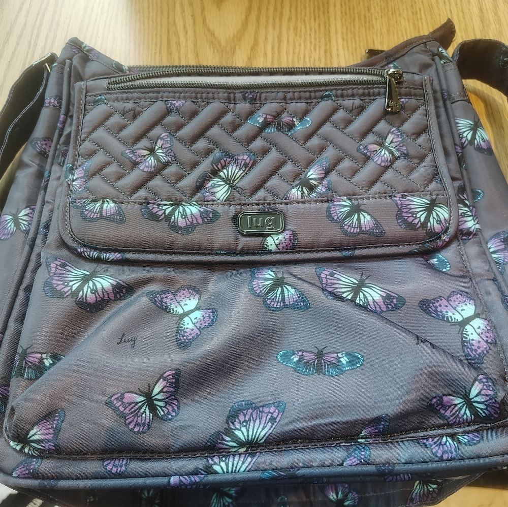 Lug Butterfly Print Quilted Bag - Black